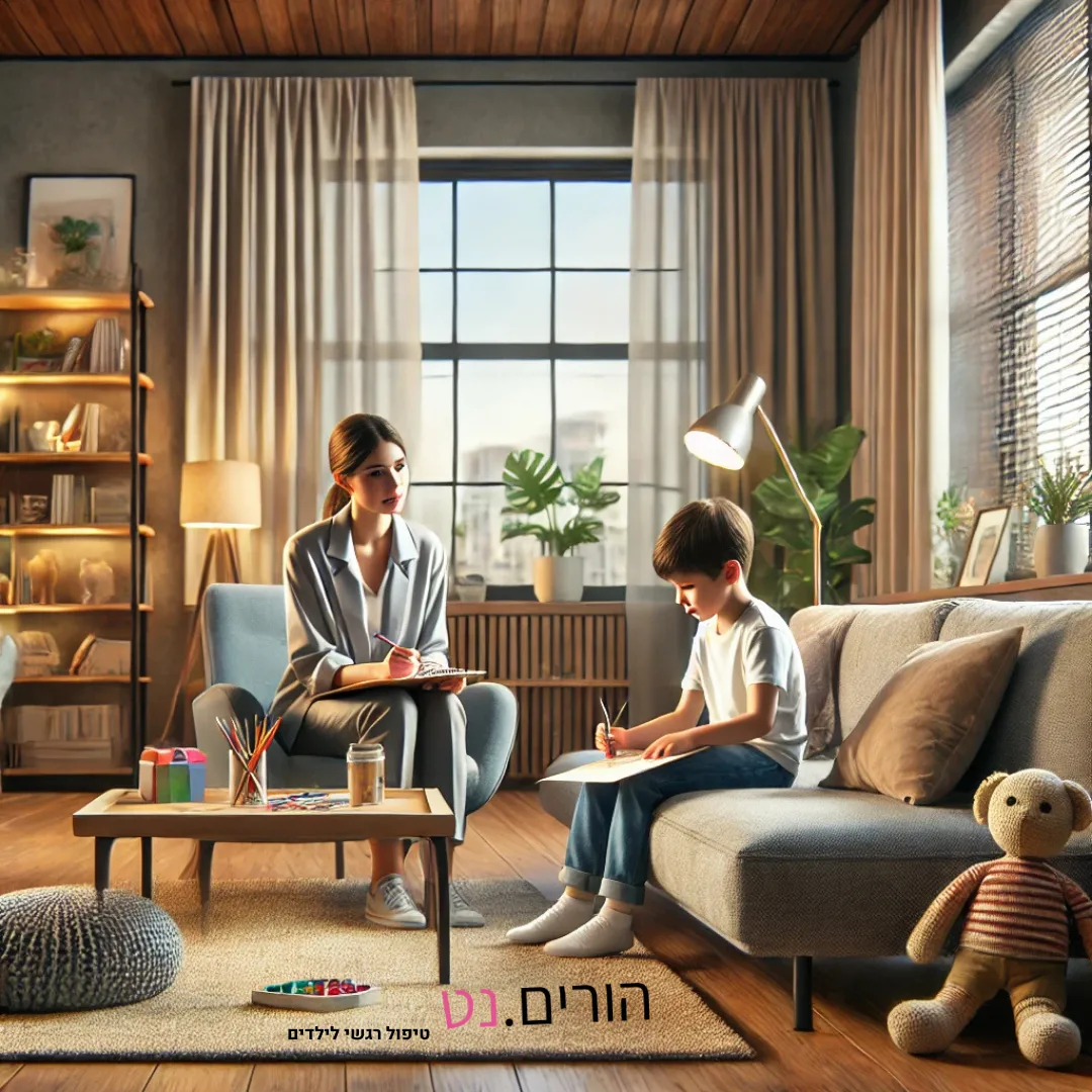 מטפלת ריגשית לילדים והילד שהיא מטפלת בו